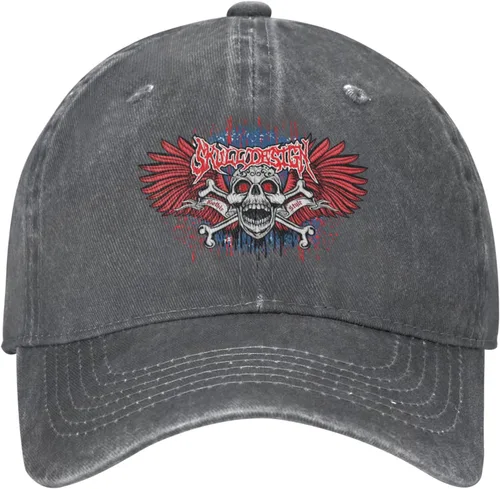 Miniatura 2 de of Hell Skull with Angel Gorra de béisbol unisex para adultos, lavada, ajustable, para actividades de cuatro estaciones, para todo entrenamiento
