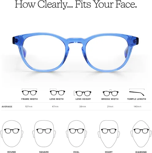 Miniatura 4 de eyebobs - Claramente Gafas de lectura prémium para hombres y mujeres Marco redondo Azul (Blue Crystal)