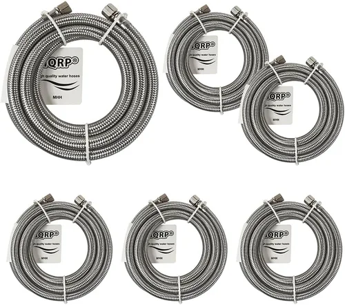 Miniatura 11 de HQRP Línea de agua para refrigerador de 6 pies – Línea de suministro de acero inoxidable trenzado para máquina de hielo – 1/4 de pulgada Comp x 1/4