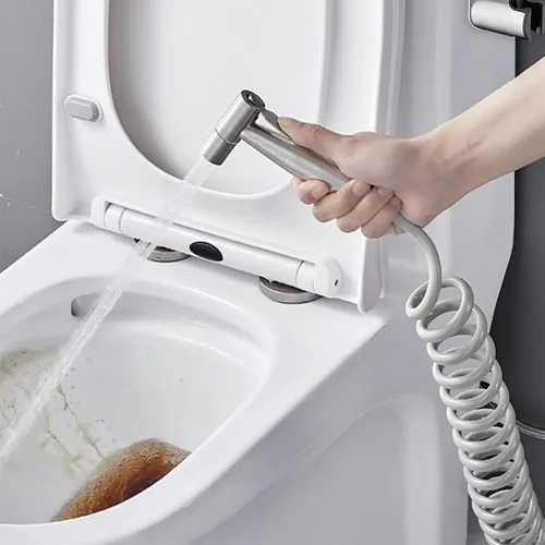 Miniatura 7 de Paquete de 3 pulverizadores de bidé de mano, rociador de mano de acero inoxidable con gancho para tanque de agua y manguera de ducha para lavado
