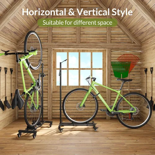 Miniatura 3 de Sttoraboks Soporte vertical de estacionamiento para bicicletas, altura ajustable para ruedas de 29 pulgadas, ahorro de espacio e independiente