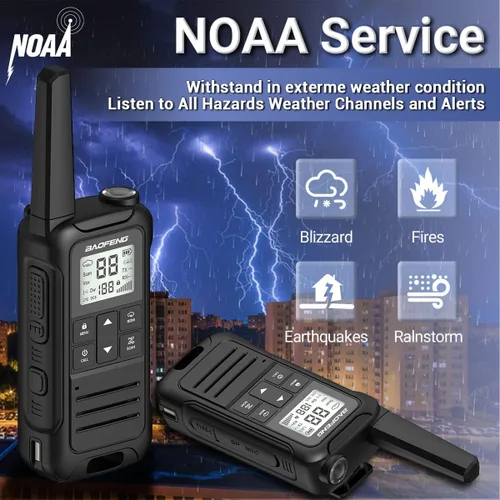Miniatura 7 de Walkie Talkies de Largo Alcance Recargables para Adultos, Baofeng F22 FRS Radio Walky Talky Walkie-Talkie Familiar con Linterna Batería de 1400 mAh