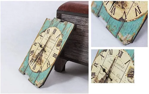 Miniatura 3 de Wall Clock Industrial-Style Decorations Mute Creative Kitchen Bathroom Personality Retro Bar Restaurant Cafe 30 * 39cm Square