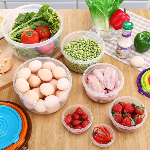 Miniatura 6 de Juego de ensaladeras de plástico multicolor, apto para microondas y lavavajillas, ideal para hornear, preparar, cocinar y servir alimentos