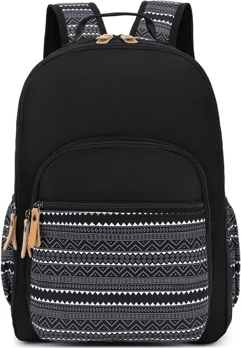 Miniatura 77 de Leaper Mochila para laptop para mujer: linda mochila floral para escuela, universidad, viajes, trabajo, mochila ligera para niños, Negro margarita