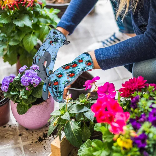 Miniatura 6 de Guantes de Jardinería de Cuero MERTURN para Mujeres, Guantes de Jardín a Prueba de Espinas, Guantes de Trabajo Compatibles con Pantalla Táctil