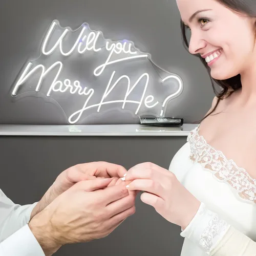 Miniatura 4 de Letrero de neón con interruptor de atenuación, decoración de neón de boda de 12 V, letreros de neón para decoración de pared, luz de neón Will You