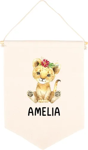 Miniatura 27 de Andaz Press Cartel de lienzo colgante – Tapiz de alfabeto y animales para colgar en la pared para bebé niña y niño, decoración de pared de guardería