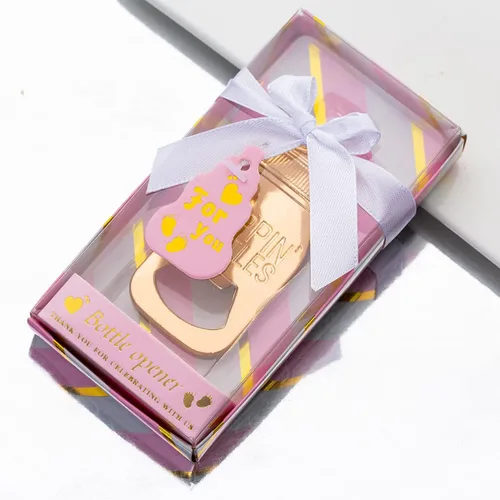 Miniatura 7 de Paquete de 24 abridores de biberones para baby shower, regalos de decoración, recuerdos de decoración, abrebotellas con caja de regalo utilizados