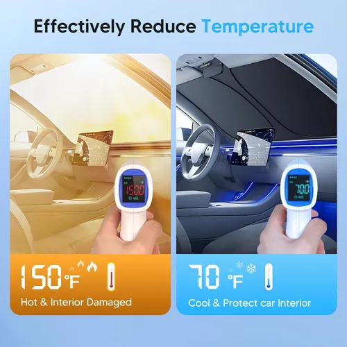 Miniatura 2 de KUST Parasol plegable para parabrisas para Hyundai Tucson, accesorios 2016-2025 2026, protector de visera de sol, bloquea los rayos UV, mantiene tu