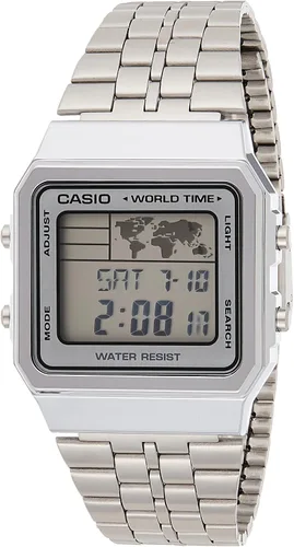 Casio - A500WA-7D - Vintage - Reloj unisex - Cuarzo digital - Esfera LCD - Correa de acero gris LCDgris pulsera LCDgris pulsera LcdGrey Pulsera