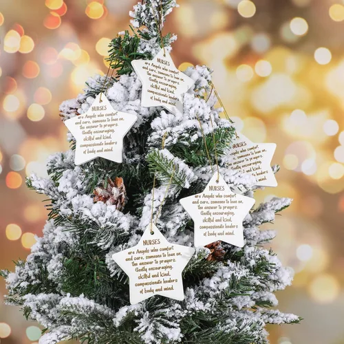 Miniatura 3 de Cunhill 5 piezas de adornos de Navidad de agradecimiento para enfermera, regalo de cerámica para enfermera, regalo de agradecimiento a granel