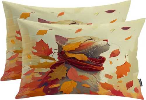 Miniatura 59 de Shrahala Funda de almohada decorativa de castillo oscuro de Halloween, casa con murciélagos de bruja, esqueleto, funda de almohada cuadrada mezclada