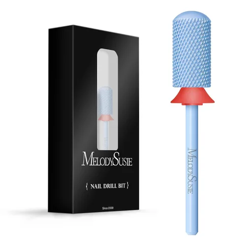 Miniatura 37 de MelodySusie Brocas de uñas de seguridad, brocas de carburo de 2,38 mm de barril grande y parte superior redonda y suave, adecuadas para manicura