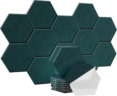 Miniatura 8 de Paneles acústicos, Magrowill, paquete de 12 paneles de pared insonorizados, paneles acústicos de alta densidad absorbentes de sonido
