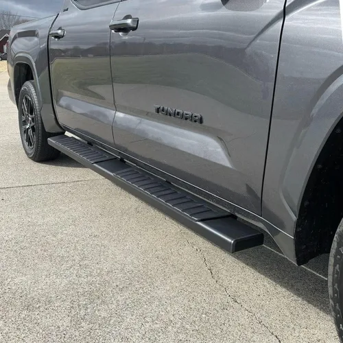 Miniatura 4 de Estribos de 6 pulgadas compatibles con Toyota Tundra Crew Max Cab 2022-2026. Estribos Toyota Tundra barras Nerf negras, escalones laterales