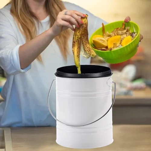 Miniatura 3 de Contenedor de compost para encimera de cocina, LALASTAR - Contenedor pequeño de compost de metal para cocina interior sellado con tapa