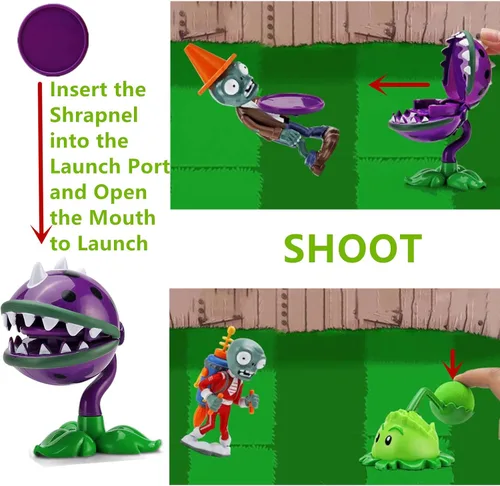 Miniatura 5 de JHESAO Juego de 4 juguetes de plantas y zombis, figuras de acción Zombies PVZ, serie 1, 2, grandes regalos para niños y fanáticos, cumpleaños