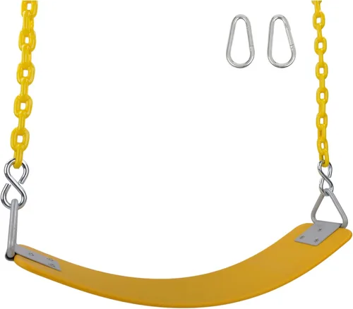 Swing Set Stuff Inc. Asiento de cinturón de polímero comercial con cadena de 5 capas y etiqueta adhesiva con logotipo SSS... Cinturón de polímero