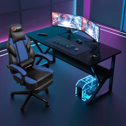 Miniatura 2 de Gaming Chair with Footrest & Lumbar Support, Ergonomic Racing Style Computer Chair, 360° Swivel Height Adjustable Video Game Chair, Massage Office