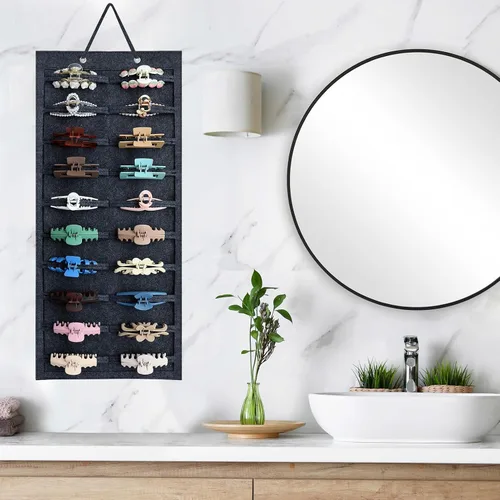 Miniatura 7 de SMUK Organizador de pinzas para mujeres, soporte colgante para pinzas de pelo para niñas, soporte de almacenamiento para horquillas de arcoíris