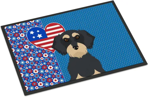 Miniatura 188 de Caroline's Treasures WDK5119JMAT Airedale Terrier USA - Tapete para interiores o exteriores, 24 x 36 pulgadas, tapete para puerta delantera