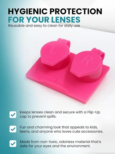 Miniatura 2 de SPORTS WORLD VISION 4 fundas planas para lentes de contacto con tapa abatible, coloridos soportes para soluciones de lentes de viaje