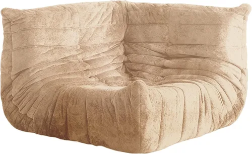 Miniatura 24 de Puf para adultos, silla puf grande, sillón con relleno de espuma viscoelástica para el hogar, apartamento o sala de juegos, gris afelpado Felpa gris