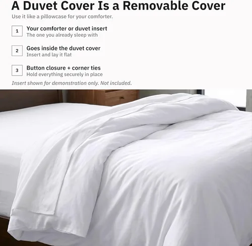 Miniatura 4 de California Design Den Solo funda de edredón individual XL/individual – Ganador de los premios Good Housekeeping Best Bedding Awards 2025, satén