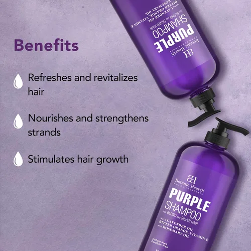 Miniatura 3 de Botanic Hearth Champú morado de 16 onzas líquidas Para todos los tonos de cabello rubio, plateado y gris Con aceite de lavanda, vitamina E