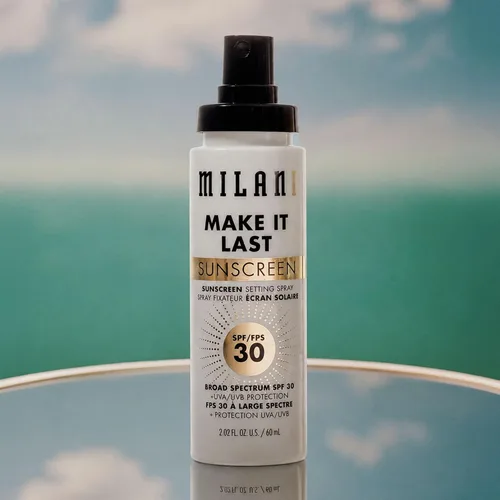 Miniatura 7 de Milani Spray de fijación y base de maquillaje + protector solar, protector solar duradero para la cara - SPF 30 Protección UVA y UVB Fórmula rica