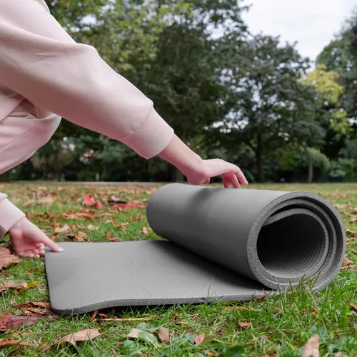 Miniatura 6 de Fitvids - Tapete de yoga de 1 pulgada extra grueso de alta densidad con superficie antideslizante y correa de transporte para hombres y mujeres