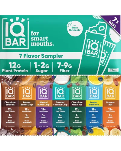 Miniatura 15 de IQBAR - Barras de proteínas para el cerebro y el cuerpo a base de plantas - Banana y nuez - 24 unidades - Keto, veganas, bajas en carbohidratos