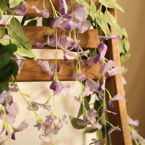 Miniatura 3 de Veryhome - Guirnalda de flores artificiales de glicinia, 3 piezas de 7.2 pies/pieza, vid de glicinia artificial colgante, guirnalda de follaje