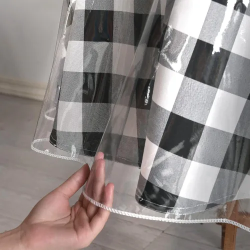 Miniatura 9 de Hiasan - Mantel rectangular de plástico transparente 100% impermeable, a prueba de aceite, resistente a las manchas, lavable, protector de mesa