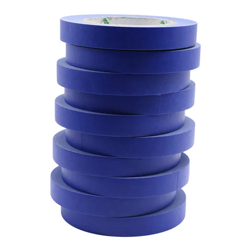 Miniatura 2 de BOMEI PACK 10 cintas azules para pintores, 5.5 mil, 3/4 pulgadas, 55 años, sin residuos, cinta adhesiva para pintura de pared con líneas afiladas