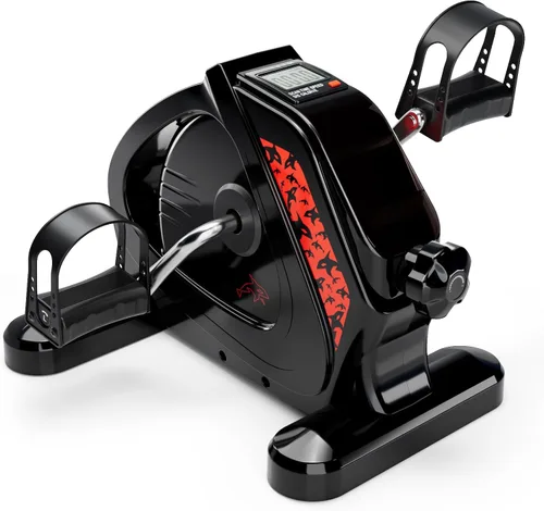 Ejercitador de pedal mejorado, volante de metal resistente para debajo del escritorio, bicicleta con pantalla LCD, mini bicicletas estacionarias