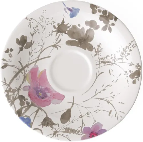 Miniatura 6 de Villeroy & Boch Mariefleur Gris Basic Breakfast - Plato redondo de porcelana premium con una decoración de flores juguetona, apto para lavavajillas