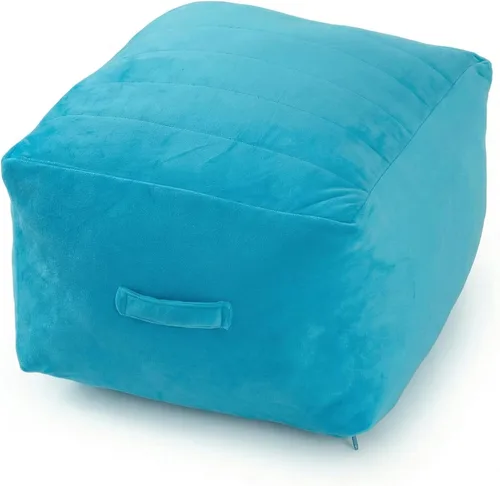 Miniatura 29 de MeMoreCool Puf Otomano Cuadrado Relleno Reposapiés, Puf de Suelo Reposapiés con Relleno de Trozos de Espuma, Otomano Relleno Suave Reposapiés