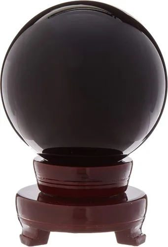 Miniatura 8 de Amlong Crystal Esfera de adivinación de meditación Feng Shui, bola de cristal, bola decorativa con soporte de madera y caja de regalo, morado, 3.1