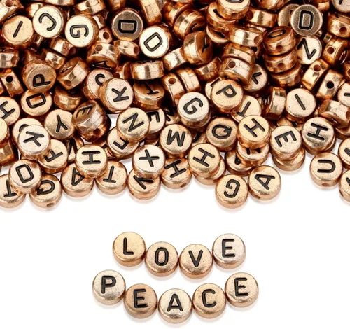 Miniatura 13 de ZHIYUXI - 1500 piezas de cuentas de letras de acrílico para pulseras de la amistad, cuentas de alfabeto para pulseras, collares, fabricación