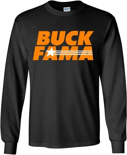 Camiseta de manga larga para hombre, diseño divertido de Tennessee Buck FAMA, color naranja y blanco, camiseta de fútbol americano