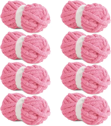 Miniatura 34 de HOMBYS Hilo de Chenille Grueso Carbón para Crochet, Hilo Grueso Espeso y Esponjoso para Tejer, Hilo Súper Grueso para Tejer Mantas a Mano, Hilo