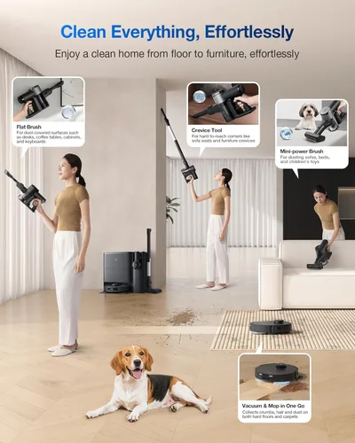 Miniatura 3 de ECOVACS DEEBOT T30S Combo Completo Aspiradora Robot y Trapeadora, 11000Pa, Tecnología ZeroTangle, Trapeado de Bordes Adaptativo TruEdge, Lavado