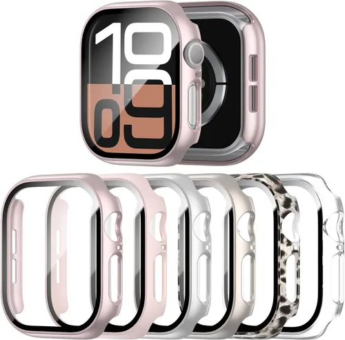 Miniatura 18 de Paquete de 6 fundas para Apple Watch SE 3 (2025)/SE 2/SE/Series 6/5/4 de 40 mm con protector de pantalla de vidrio templado, funda protectora