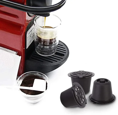 Miniatura 3 de 3 cápsulas reutilizables para el hogar, cápsulas de café para el hogar, cápsulas recargables aptas para Nespresso (negro)