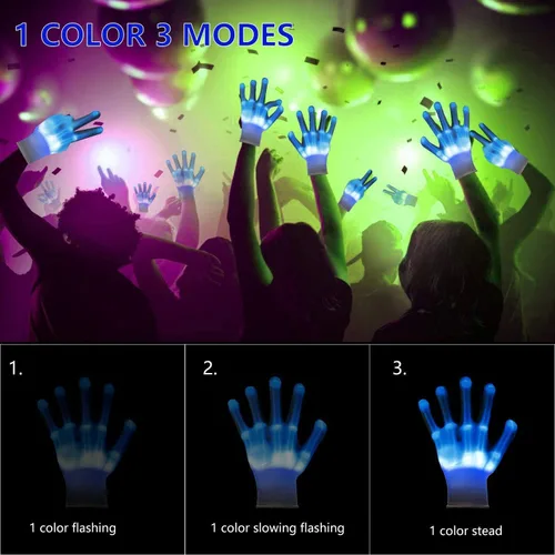 Miniatura 3 de Guantes de mano de esqueleto iluminados, modos de ajuste, guantes LED, nuevos divertidos y geniales recuerdos de fiesta, juguetes geniales, regalos