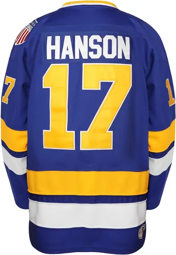 Miniatura 20 de Phoneutrix Hanson Brothers Charlestown Chiefs 16 Jack 17 Steve 18 Jeff Slap Shot Movie Hockey Jersey Azul