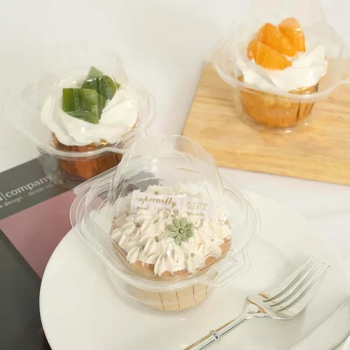 Miniatura 8 de Efavormart - Paquete de 25 cajas individuales de plástico transparente para cupcakes de 4 pulgadas con tapa de cúpula, contenedores desechables