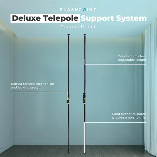 Miniatura 7 de Par de sistema de soporte telepolo Flashpoint Deluxe negro por Flashpoint